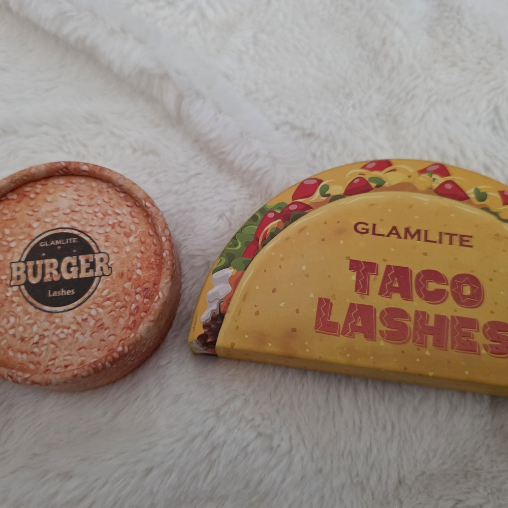 Burger and Taco Lashes Set - Brown and Yellow